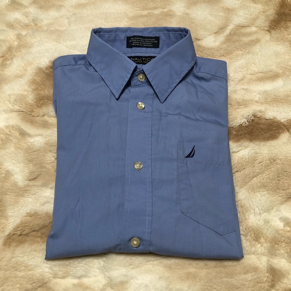 Nautical Blue Dress Shirt. Size-10